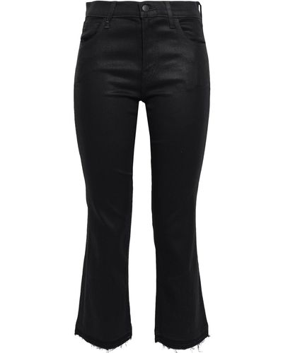 J Brand Selena Cropped Coated Mid-rise Bootcut Jeans - Black