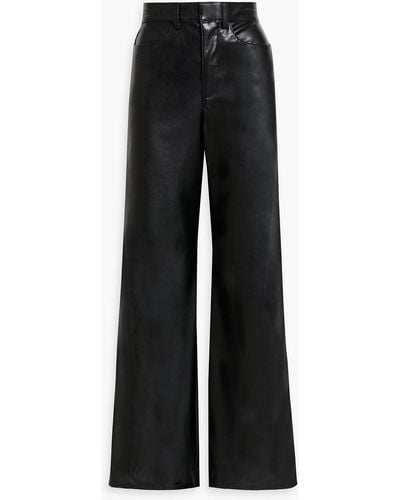 Enza Costa Faux Leather Wide-leg Trousers - Black