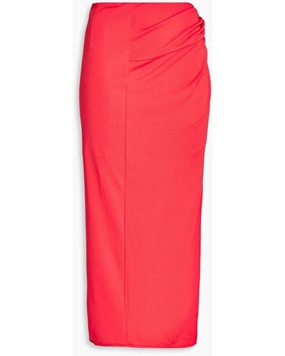 Nicholas Kenzie Twist-front Jersey Midi Skirt - Red