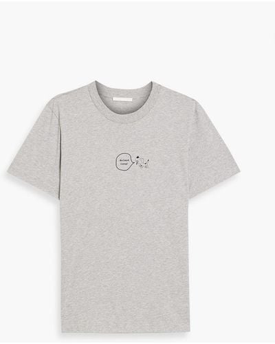 Helmut Lang Printed Mélange Cotton-jersey T-shirt - Gray
