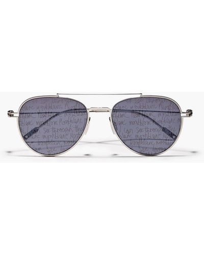 Montblanc Aviator-style Silver-tone Sunglasses - Metallic