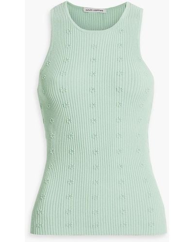 Autumn Cashmere Jacquard-knit Tank - Green