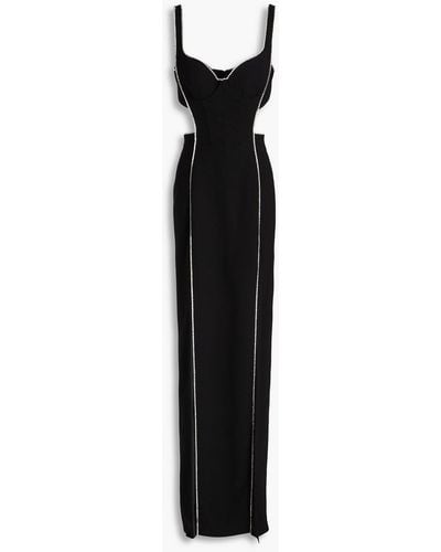 Zuhair Murad Cutout Crystal-embellished Crepe Gown - Black