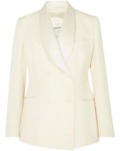 Giuliva Heritage Dorothea Double-breasted Wool Blazer - White