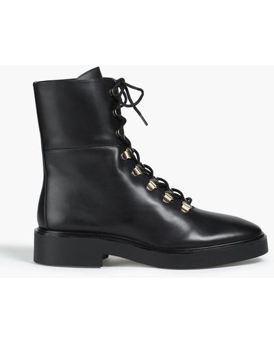 Stuart Weitzman Zadie Leather Combat Boots - Black