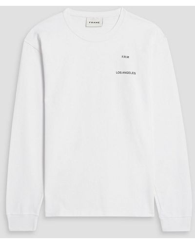 FRAME Printed Cotton-jersey Sweatshirt - White