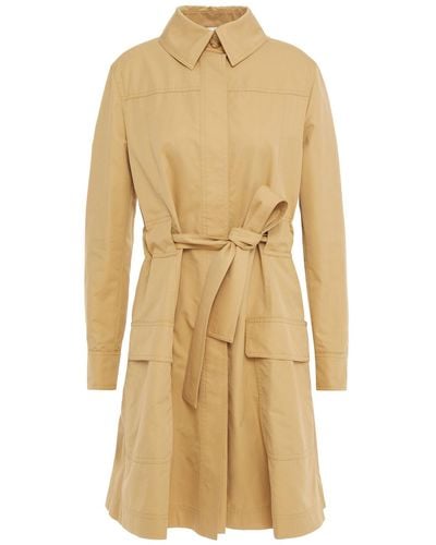 Moschino Embellished Cotton-blend Gabardine Trench Coat - Natural