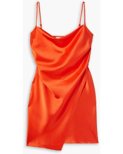 Nanushka Emila Wrap-effect Satin Mini Dress - Red
