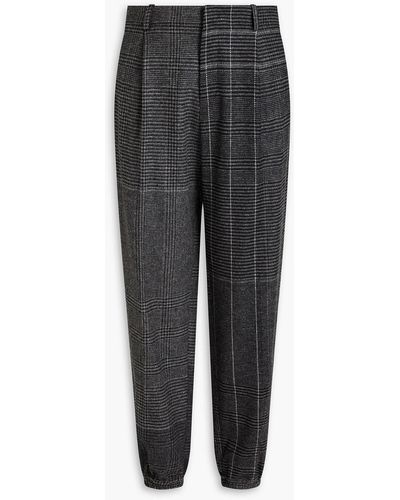 McQ Tapered Prince Of Wales Checked Wool Pants - Black