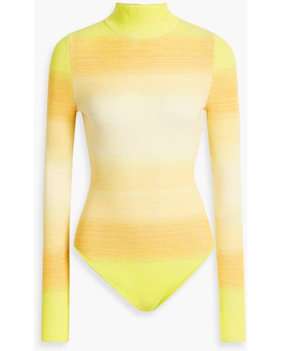 CORDOVA Aurora Dégradé Merino Wool Turtleneck Bodysuit - Yellow