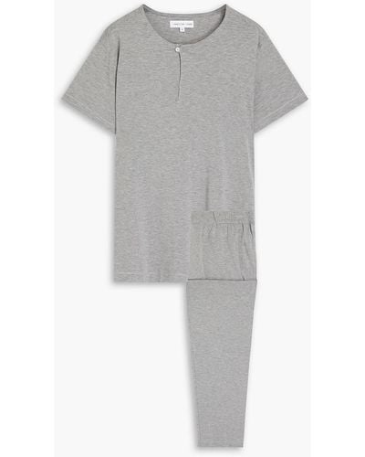 Hamilton and Hare Stretch Lyocell And Cotton-blend Pyjama Set - Grey