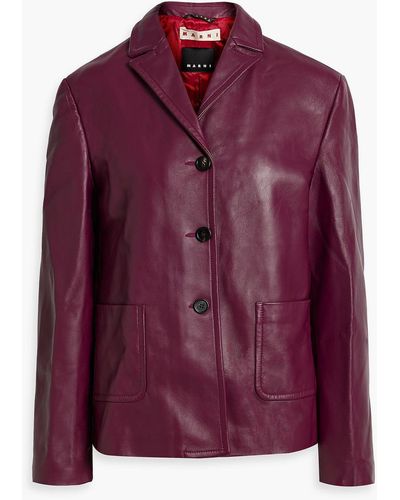 Marni Leather Jacket - Purple