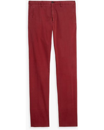 Zegna Slim-fit Cotton-blend Twill Pants - Purple