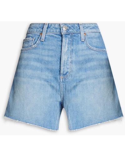 PAIGE Noella Faded Denim Shorts - Blue