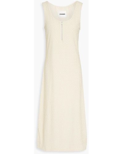 Jil Sander Cotton-blend Terry Midi Dress - White