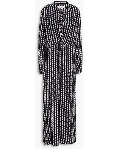 Diane von Furstenberg Fabien Printed Chiffon Maxi Dress - Black