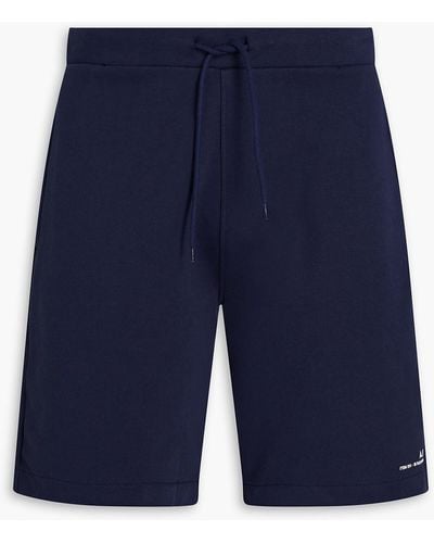 A.P.C. Coed Printed Cotton-jersey Drawstring Shorts - Blue
