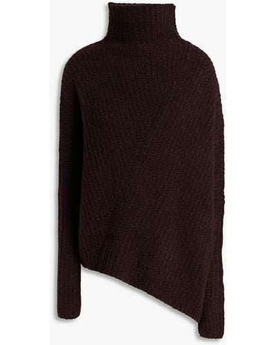 Petar Petrov Oversized Bouclé-knit Cashmere And Silk-blend Turtleneck Jumper - Black