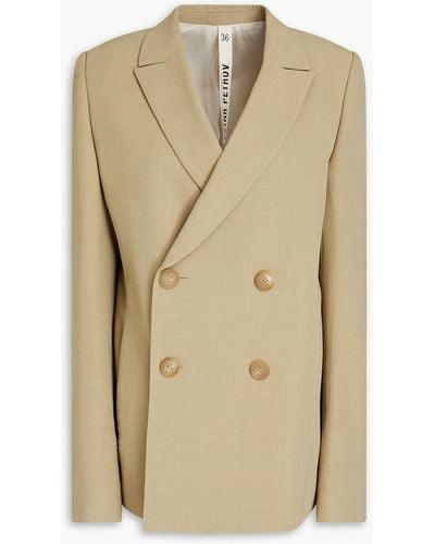 Petar Petrov Double-breasted Wool-blend Twill Blazer - Natural