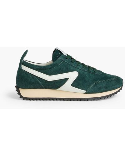 Rag & Bone Retro Runner Leather-trimmed Suede Trainers - Green