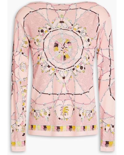 Emilio Pucci Printed Jersey Top - Pink