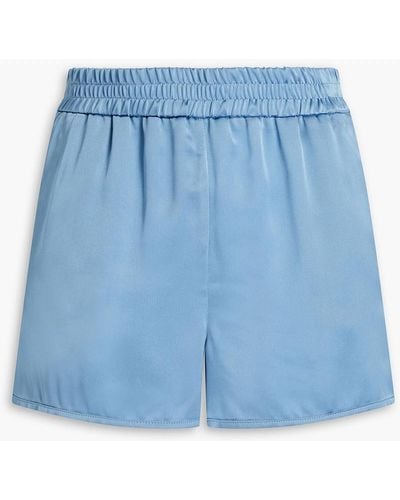 Brunello Cucinelli Embellished Satin Shorts - Blue