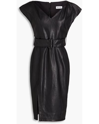 Maticevski Alto Belted Leather Dress - Black