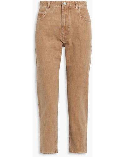 Isabel Marant Nea Cropped High-rise Slim-leg Jeans - Natural