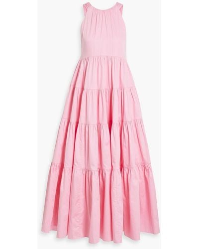 Aje. Marguerite Tiered Cotton-poplin Maxi Dress - Pink