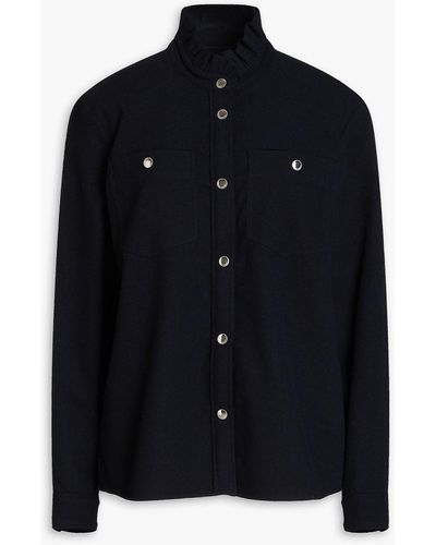 Claudie Pierlot Colline Wool-blend Flannel Shirt - Black