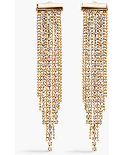 Rosantica Fringed Gold-tone Crystal Earrings - Metallic