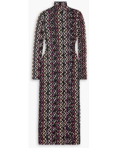 Missoni Jacquard-knit Wool-blend Turtleneck Maxi Dress - Black