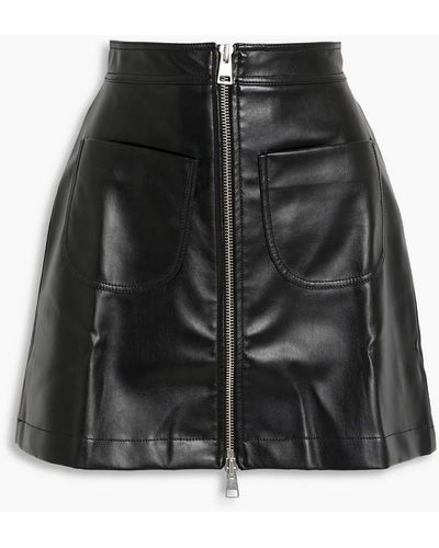 Sara Battaglia Faux Leather Mini Skirt - Black