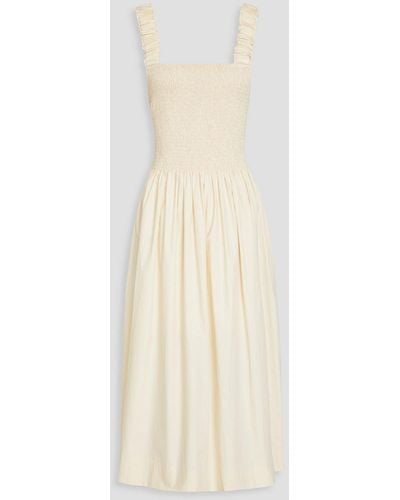 Three Graces London Cordelia Cotton-poplin Midi Dress - White