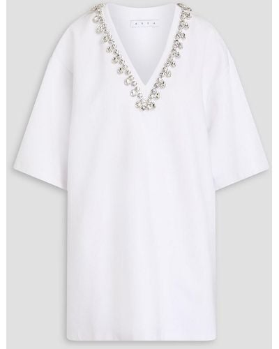 Area Crystal-embellished Jersey Mini Dress - White