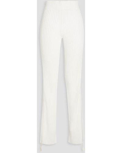 Dion Lee Ribbed Cotton-blend Flared Trousers - White