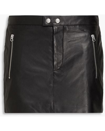 Rag & Bone Nora Leather Mini Skirt - Black