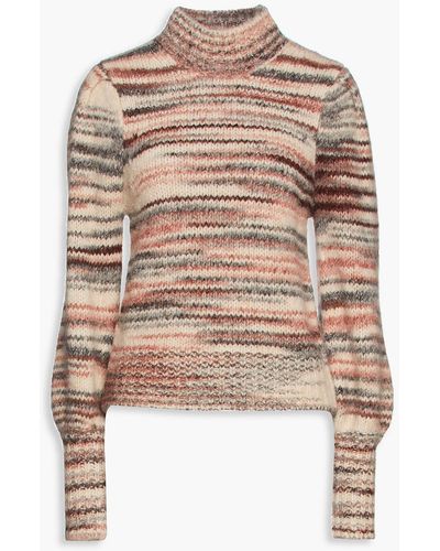 Veronica Beard Alston Space-dyed Alpaca-blend Turtleneck Sweater - Pink