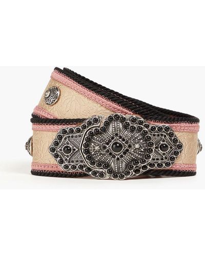 Etro Embellished Jacquard Belt - Natural