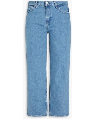 Theory Cropped High-rise Wide-leg Jeans - Blue