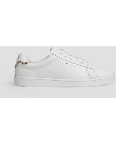 Rebecca Minkoff Stacey Snake Effect-trimmed Leather Sneakers - White