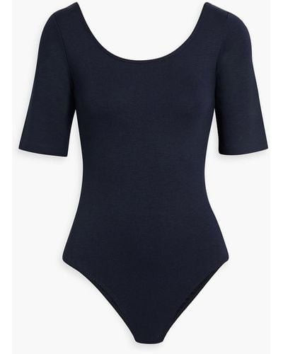 Iris & Ink Sidney Stretch-ecoverotm Jersey Bodysuit - Blue