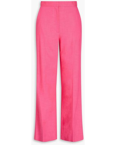 Claudie Pierlot Slub Woven Straight-leg Pants - Pink