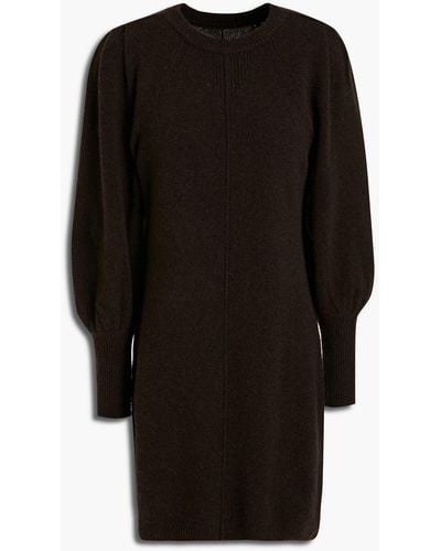 Ba&sh Nancy Wool And Yak-blend Mini Dress - Brown