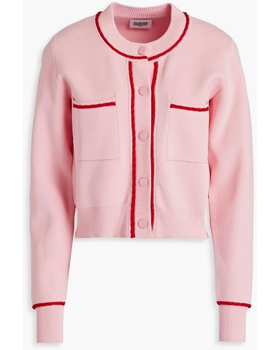 Claudie Pierlot Cropped Knitted Cardigan - Pink