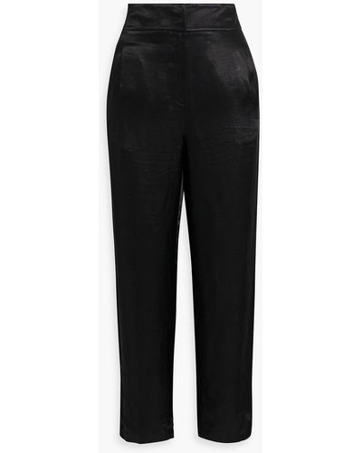 Envelope Bianca Satin-twill Tapered Trousers - Black