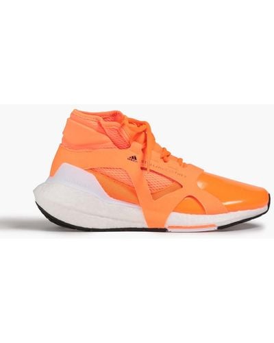 adidas By Stella McCartney Ultraboost 21 neonfarbene sneakers aus stretch-strick und gummi - Orange