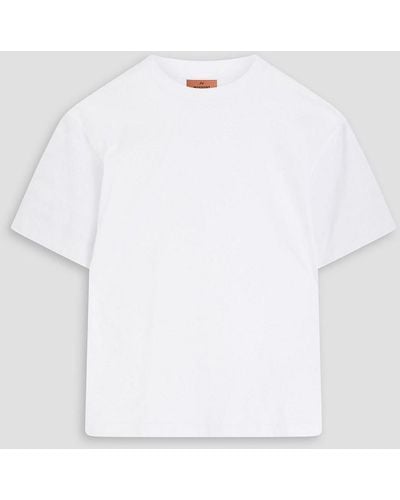 Missoni Crochet Knit-trimmed Cotton-jersey T-shirt - White