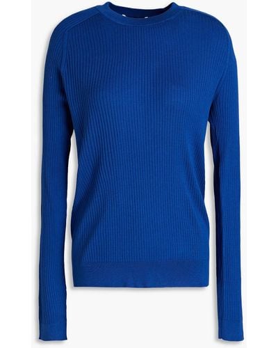 Co. Ribbed Silk Sweater - Blue