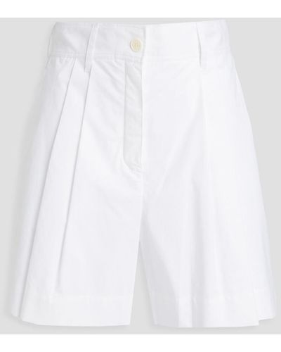 Lanvin Shorts aus baumwollpopeline mit falten - Weiß